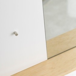 Wall mirror White Crystal oak wood DMF 50,4 x 7 x 25,4 cm