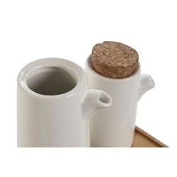 Oil and Vinegar Set Home ESPRIT White Bamboo Stoneware 20,6 x 12 x 18 cm