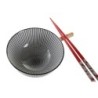 Sushi Set DKD Home Decor 30 x 21 x 7 cm Black Stoneware Oriental (6 Pieces)