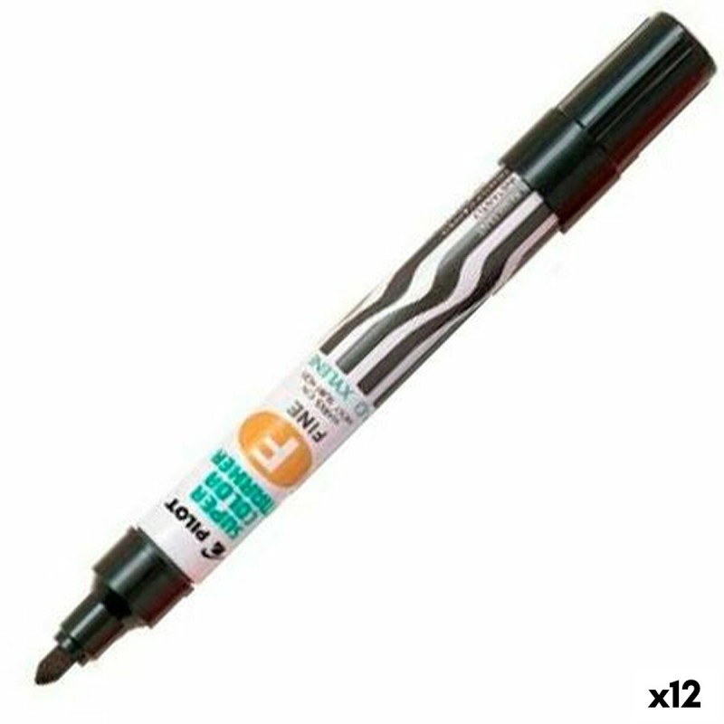 Permanent marker Pilot SCA-F Rechargeable Black (12 Units)