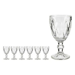 Wine glass Diamond Transparent Glass 330 ml (6 Units)