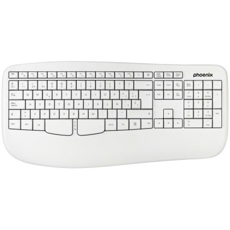 Wireless Keyboard Phoenix K201 White Spanish Qwerty