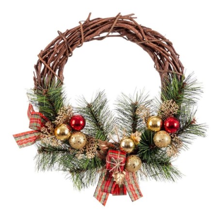 Advent wreathe Rattan Multicolour Natural PVC 25 x 25 x 10 cm