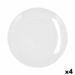 Flat plate Bidasoa Glacial Coupe Ceramic White (27 cm) (Pack 4x)