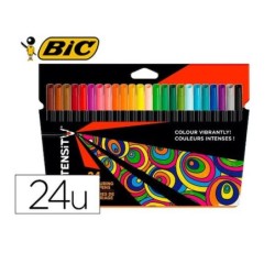 Set of Felt Tip Pens Bic 978035 Black Multicolour (24 Pieces)