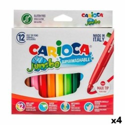 Set of Felt Tip Pens Carioca Jumbo 12 Pieces Multicolour (12 Pieces) (4 Units)