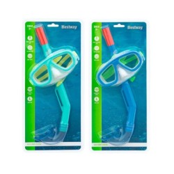 Snorkel Goggles and Tube for Children Bestway Blue Turquoise Multicolour