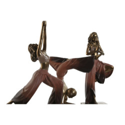 Decorative Figure Home ESPRIT Pink Golden Yoga Scandi 19 x 6 x 26 cm (3 Units)