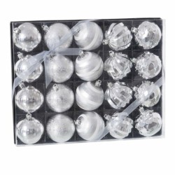 Christmas Baubles Silver Plastic 6 x 6 x 6 cm (20 Units)