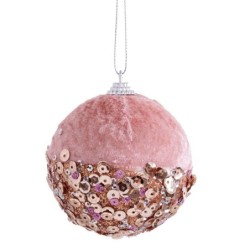 Christmas Baubles Pink Golden Polyfoam Fabric 8 x 8 x 8 cm (6 Units)