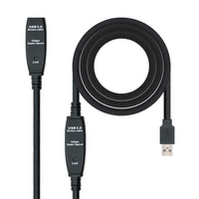 USB Extension Cable TooQ 10.01.0313 Black 15 m 5 Gbps