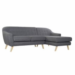 3-Seater Sofa DKD Home Decor 8424001799442 Grey Multicolour Natural Wood Rubber wood Scandi 230 x 144 x 84 cm