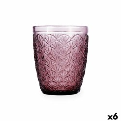 Glass Bidasoa Rose Moon Pink Glass 290 ml (6 Units)