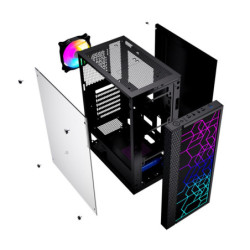 ATX Semi-tower Box GEMBIRD Fornax 2500 ARGB Black Multicolour