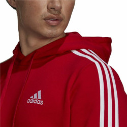 Men’s Hoodie Adidas Essentials Fleece 3 Stripes Red