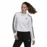 Women’s Hoodie Adidas Essentials Cropped 3 Stripes White