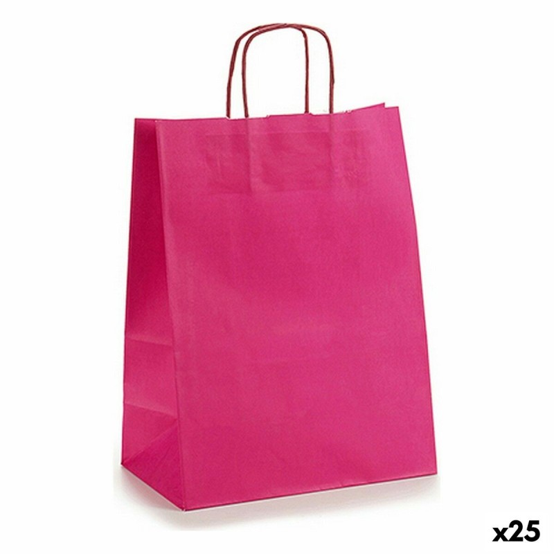 Paper Bag 24 x 12 x 40 cm Pink (25 Units)