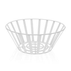 Fruit Bowl Versa White Steel (25 x 10 x 25 cm)