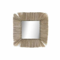 Wall mirror DKD Home Decor Crystal Natural Jute (55 x 3 x 55 cm)