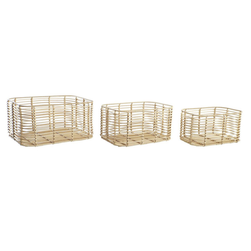 Basket set DKD Home Decor Metal polypropylene 40 x 30 x 20 cm Boho