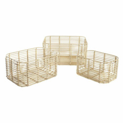 Basket set DKD Home Decor Metal polypropylene 40 x 30 x 20 cm Boho