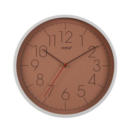 Wall Clock Versa Terracotta Plastic (4,3 x 30,5 x 30,5 cm)