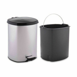 Pedal bin Silver Plastic 6 L (6 Units)