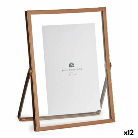 Photo frame Copper Metal Glass Plastic 15,5 x 1 x 20,7 cm (12 Units)