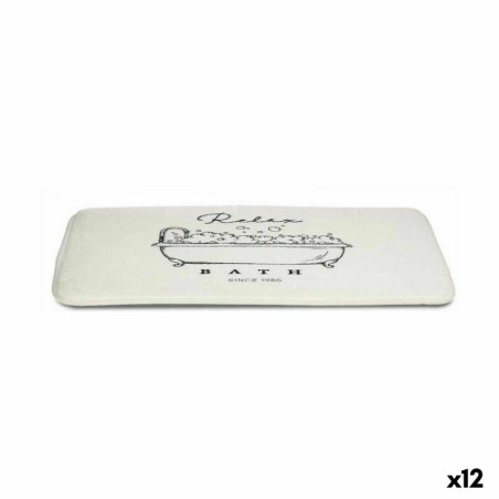 Bath rug Relax Bath White 40 x 1,5 x 60 cm (12 Units)