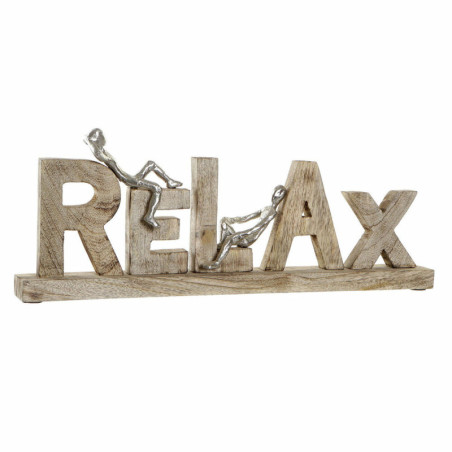 Decorative Figure DKD Home Decor Relax Silver Aluminium (58 x 7 x 22 cm)