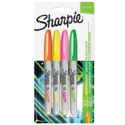 Set of Felt Tip Pens Sharpie Neon Multicolour 4 Pieces 1 mm (12 Units)