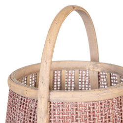 Lantern Candleholder Brown Natural Fibre 33 x 33 x 44 cm