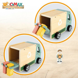 Garbage Truck Woomax Toy 8 Pieces 24 x 15 x 13,5 cm (4 Units)