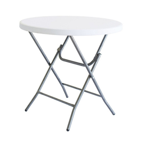 Folding Table White HDPE 80 x 80 x 74 cm