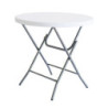 Folding Table White HDPE 80 x 80 x 74 cm