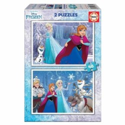 2-Puzzle Set   Frozen Believe         48 Pieces 28 x 20 cm