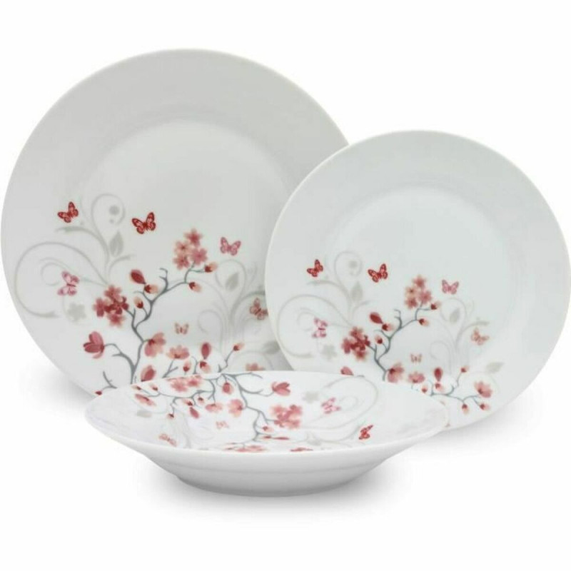 China Tableware White Butterflies 18 Pieces