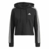 Women’s Hoodie Adidas Essentials 3 Stripes Black