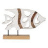 Sculpture White Beige Mango wood 45,5 x 9 x 32,5 cm Fish