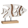 Sculpture White Beige Mango wood 45,5 x 9 x 32,5 cm Fish