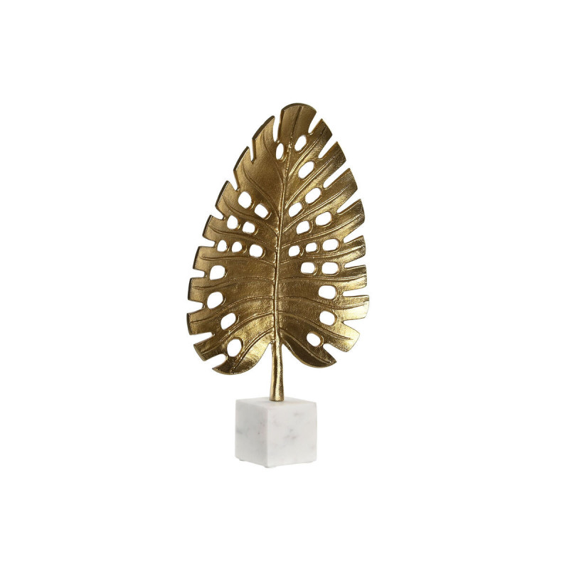 Decorative Figure DKD Home Decor 28 x 7,5 x 47 cm Golden White Tropical Leaf of a plant