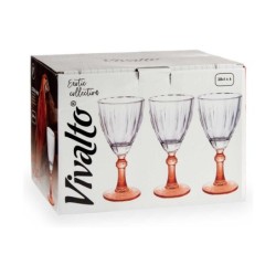 Wine glass Exotic Crystal Salmon 6 Units (275 ml)