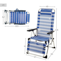 Reclining lounder Aktive Striped Sailor 149 x 78 x 49 cm