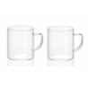 2 Piece Mug Set Andrea House ms19209 Transparent Glass 300 ml 2 x 300 ml Ø 7,5 x 8,5 cm