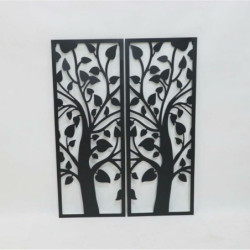 Wall Decoration DKD Home Decor (2 Pieces) Tree Metal Shabby Chic (35 x 1,3 x 91 cm)