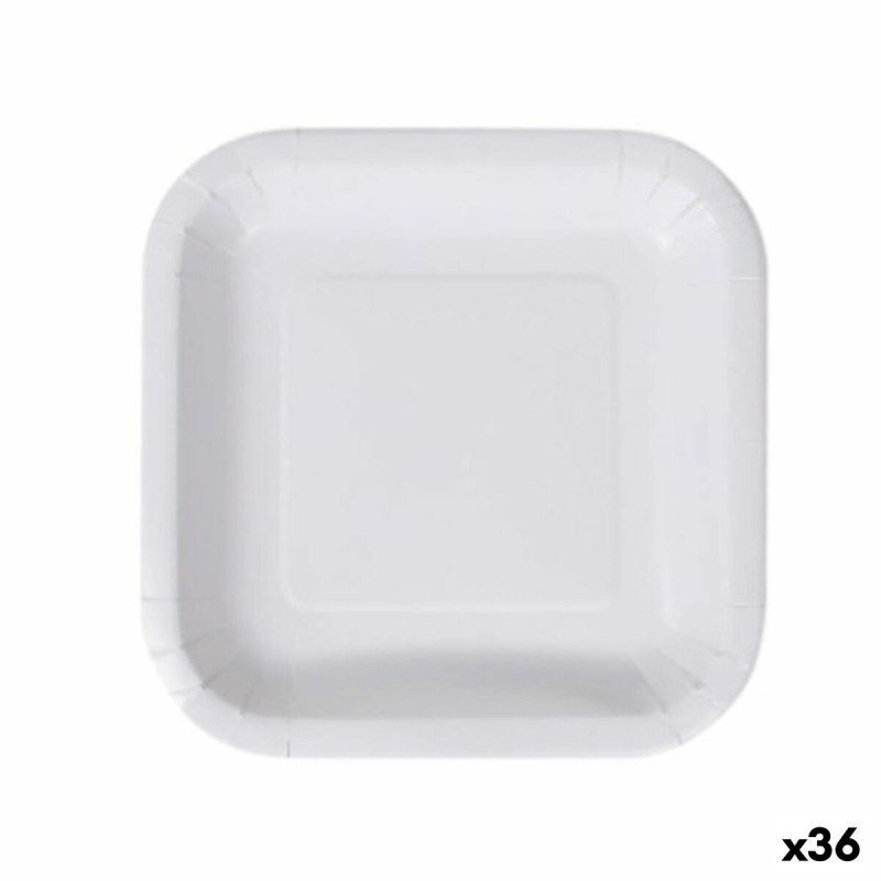 Plate set Algon Disposable White Cardboard 23 cm (36 Units)