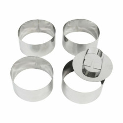 Set of Cake Tins Quttin Silver Stainless steel 4 Pieces (12 Units)