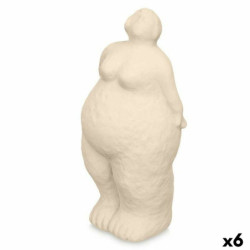 Decorative Figure Beige Dolomite 14 x 34 x 12 cm (6 Units) Lady Standing