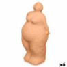 Decorative Figure Orange Dolomite 14 x 34 x 12 cm (6 Units) Lady Standing