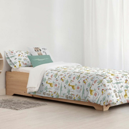 Nordic cover Kids&Cotton Jeddah Small White Mint 180 x 240 cm